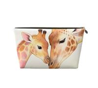 Zelinge Borse cosmetiche compatte della borsa da toilette di viaggio della borsa di trucco con la chiusura lampo, Giraffa Art-1, Taglia unica