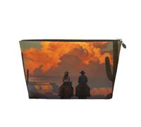 Zelinge Borse cosmetiche della borsa di toilette di viaggio della borsa di trucco piccole per le donne, Tramonto nel deserto occidentale-1, One Size