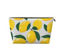 Zelinge Borse cosmetiche impermeabili della borsa da toeletta della borsa portatile di trucco piccole per le donne, Limoni Foglia Verde-1, TAGLIA UNICA