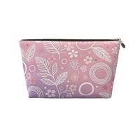 Zelinge Borse cosmetiche impermeabili della borsa da toeletta della borsa portatile di trucco piccole per le donne, Motivo floreale pastello e foglia-1, One Size