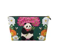 Zelinge Borse cosmetiche impermeabili della borsa da toeletta della borsa portatile di trucco piccole per le donne, Panda Cuore Floreale Verde-1, One Size