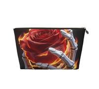 Zelinge Borse cosmetiche impermeabili della borsa da toilette della borsa compatta di trucco con la chiusura lampo, Mano scheletro che tiene rosa-1, One Size