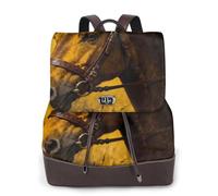 Zelinge Brown Horse Ritratto Pittura Pu Cuoio Zaino Borsa Per Le Donne Moda Borsa A Tracolla Turn Lock Zaino Coulisse Zaini