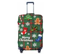 Zelinge Carino Deposito Coperture Per Valigia Viaggio Valigia Copertura Anti Graffio Coperture, Graziosi elementi natalizi a quadri verdi, for 18-21 Inch Luggages S