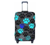 Zelinge Carino elastico bagagli copertura viaggio valigia Protector Anti Scratch Covers, Pet Paws Grigio Scuro, for 22-24 Inch Luggages M