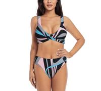 Zelinge Cartoon Tank Bikini Top con Vita Alta Fondo 2 Pezzi Costume Da Bagno A Vita Alta Costumi Da Bagno S-2XL, Motivo geometrico astratto, L