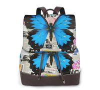 Zelinge Colorful PU cuoio zaino borsa per le donne moda borsa a tracolla zaino in pelle PU, Collage Farfalla Colorato, Taglia unica, Zaini da viaggio