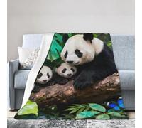 Zelinge Coperta calda e leggera con foglie verdi e farfalle, per divano, 152 x 127 cm