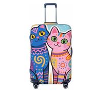 Zelinge Copertura antigraffio per valigie da viaggio con cartoni animati divertenti, Cute Cats Art, for 25-28 Inch Luggages L