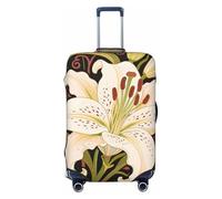 Zelinge Copertura elastica lavabile per valigia, resistente ai graffi, Retro Floreale Arancione Verde, for 29-32 Inch Luggages XL