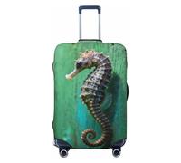 Zelinge Copertura elastica lavabile per valigie protettore antigraffio, Modello di bordo verde acqua cavalluccio marino, for 22-24 Inch Luggages M