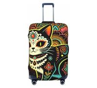 Zelinge Copertura elastica per bagagli, Mandala con teschio e gatto, for 29-32" Suitcase XL, Copertura elastica per valigia da viaggio | Copertura elastica della valigia di viaggio antigraffio per i bagagli