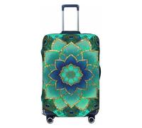 Zelinge Copertura elastica per valigia, resistente ai graffi, Fantasy Pavone Mandala Blu, for 25-28 Inch Luggages L