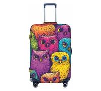 Zelinge Copertura elastica per valigia, resistente ai graffi, Gufo Cartoon colorato, for 25-28 Inch Luggages L