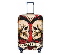 Zelinge Copertura elastica per valigia, resistente ai graffi, Skull Lovers Rose Endless Love, for 18-21 Inch Luggages S
