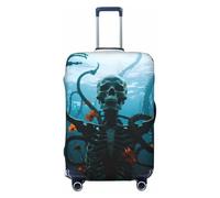 Zelinge Copertura elastica per valigie da viaggio, protezione antigraffio, Scheletro sotto il mare-1, for 29-32 Inch Luggages XL
