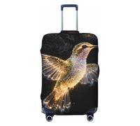Zelinge Copertura elastica per valigie da viaggio, resistente ai graffi, Cosmic Hummingbird Art Nero, for 22-24 Inch Luggages M