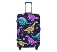 Zelinge Copertura elastica per valigie da viaggio, resistente ai graffi, Dinosauri Neon Nello Spazio, for 25-28 Inch Luggages L
