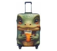 Zelinge Copertura elastica per valigie da viaggio, resistente ai graffi, Dinosauro con bevanda carino, for 29-32 Inch Luggages XL