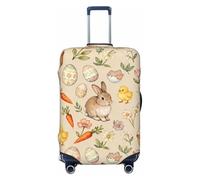 Zelinge Copertura elastica per valigie da viaggio, resistente ai graffi, Easter Bunny Chick Eggs Beige, for 18-21 Inch Luggages S