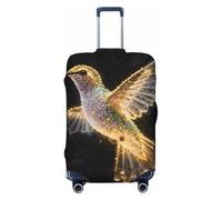 Zelinge Copertura elastica per valigie da viaggio, resistente ai graffi, Gold Hummingbird Art Black, for 29-32 Inch Luggages XL