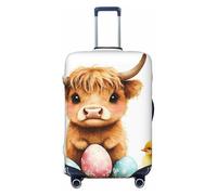 Zelinge Copertura elastica per valigie da viaggio, resistente ai graffi, Pulcino uovo di mucca delle Highland di Pasqua, for 29-32 Inch Luggages XL