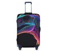 Zelinge Copertura elastica per valigie da viaggio, resistente ai graffi, Ritratto di dinosauro in stile neon, for 29-32 Inch Luggages XL