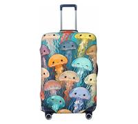 Zelinge Copertura elastica per valigie da viaggio, resistente ai graffi, Simpatica medusa colorata, for 25-28 Inch Luggages L