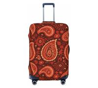 Zelinge Copertura elastica per valigie, protezione antigraffio, Motivo cachemire rosso e marrone, for 22-24 Inch Luggages M