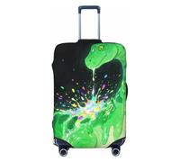 Zelinge Copertura elastica per valigie, protezione antigraffio, Spruzzi colorati di dinosauro verde, for 29-32 Inch Luggages XL
