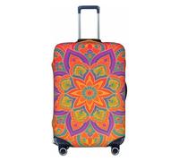 Zelinge Copertura lavabile per valigie da viaggio anti graffio, Mandala Art Arcobaleno Nero, for 22-24 Inch Luggages M
