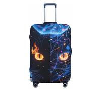 Zelinge Copertura lavabile per valigie da viaggio anti graffio, Occhi di gatto con fuoco, for 25-28 Inch Luggages L
