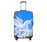 Zelinge Copertura lavabile per valigie da viaggio anti graffio, Simpatici unicorni sotto il cielo, for 22-24 Inch Luggages M