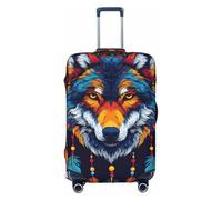 Zelinge Copertura lavabile per valigie da viaggio, copertura protettiva antigraffio, Boho Wolf Face, for 22-24 Inch Luggages M