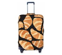 Zelinge Copertura lavabile per valigie da viaggio, resistente ai graffi, Croissants Nero Carino, for 29-32 Inch Luggages XL