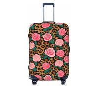 Zelinge Copertura lavabile per valigie da viaggio, resistente ai graffi, Leopardo Marrone Flore, for 18-21 Inch Luggages S