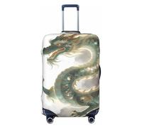 Zelinge Copertura lavabile per valigie da viaggio, resistente ai graffi, Opere d'arte del drago orientale d'oro, for 18-21 Inch Luggages S