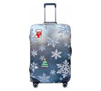 Zelinge Copertura per valigie da viaggio in stile cartone animato, protezione antigraffio, Elementi di Natale del fumetto Fiocchi, for 22-24 Inch Luggages M