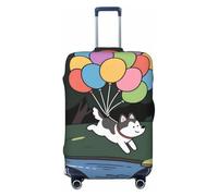 Zelinge Copertura per valigie da viaggio, protezione antigraffio, Palloncino solleva il cane carino al cielo, for 22-24 Inch Luggages M