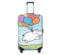 Zelinge Copertura per valigie da viaggio, protezione antigraffio, Palloncino solleva ippopotamo al cielo, for 25-28 Inch Luggages L