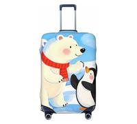 Zelinge Coperture per bagagli per valigie da viaggio copertura antigraffio, Orso polare e pinguino nel paesaggio innevato, for 29-32 Inch Luggages XL