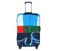 Zelinge Coperture per bagagli per valigie da viaggio copertura antigraffio, Teschio Cuore Rosso Blu Verde, for 29-32 Inch Luggages XL