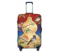 Zelinge Coperture per bagagli per valigie da viaggio, copertura protettiva antigraffio, Arte tradizionale degli uccelli della zucca, for 29-32 Inch Luggages XL
