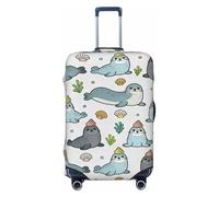 Zelinge Coperture per bagagli per valigie da viaggio protettivo, antigraffio, Blu Grigio Sigilli Conchiglie, for 25-28 Inch Luggages L