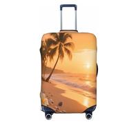 Zelinge Coperture per bagagli per valigie da viaggio protettivo, antigraffio, Spiaggia Tramonto Arancione, for 25-28 Inch Luggages L