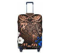 Zelinge Coperture per valigie elastiche per valigie, protezione antigraffio, Ritratto tribale floreale gufo, for 18-21 Inch Luggages S