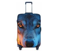 Zelinge Coperture variopinte dei bagagli per le coperture del graffio della protezione della valigia di viaggio, Faccia di lupo con la fiamma, for 25-28 Inch Luggages L