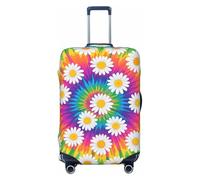 Zelinge Coperture variopinte dei bagagli per le coperture del graffio della protezione della valigia di viaggio, Arcobaleno floreale tie-dye, for 25-28 Inch Luggages L