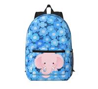 Zelinge Dandelion - Zaino per computer portatile, altezza 43 cm, colore: giallo, Elefante tra i fiori blu, Taglia unica, Zaini da viaggio