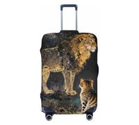Zelinge Design carino bagagli copre per valigia viaggio valigia copertura protezione antigraffio coperture, Acquerello gatto leone cosmico, for 18-21 Inch Luggages S